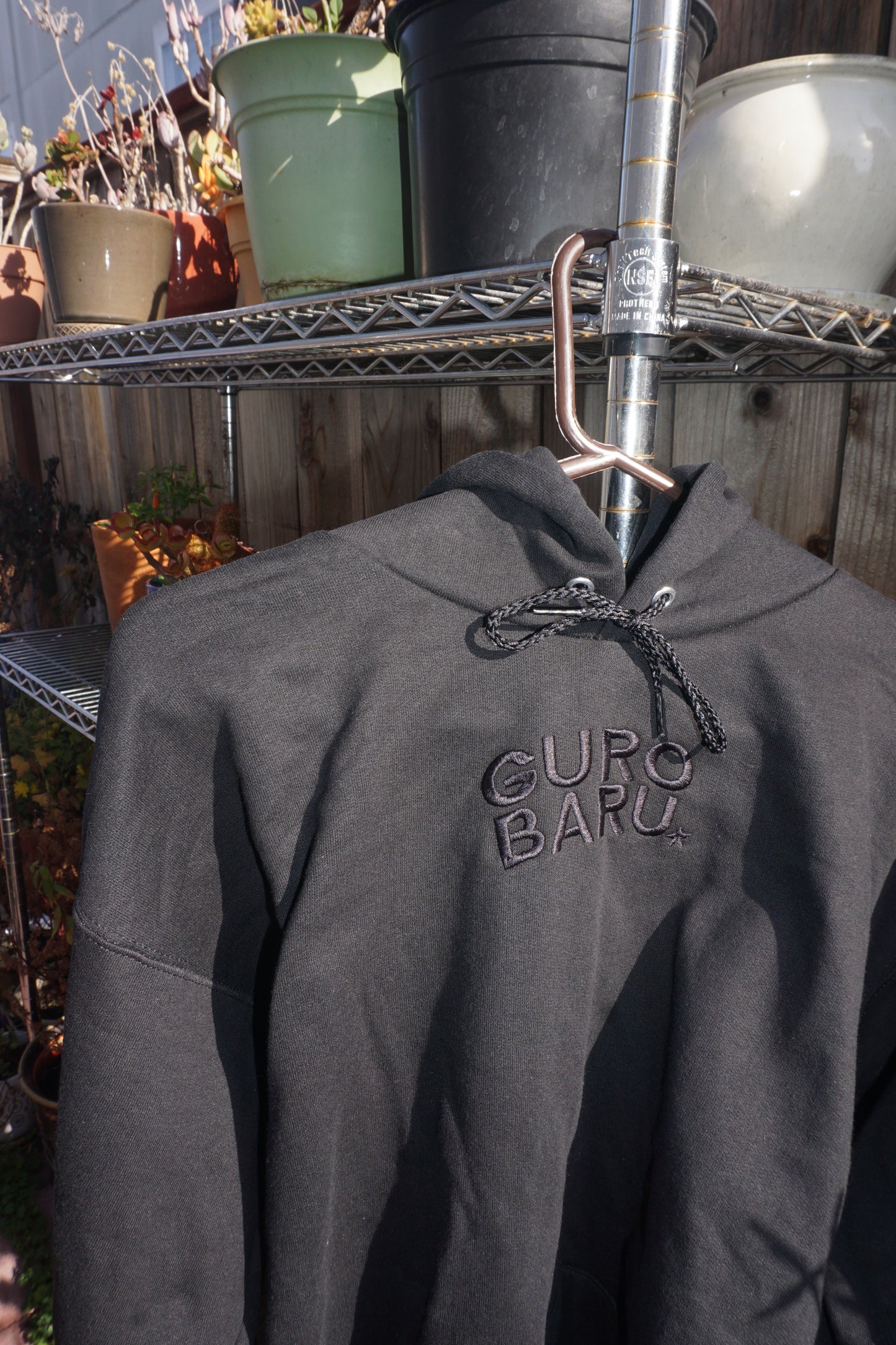 Black Embroidered Logo Hoodie